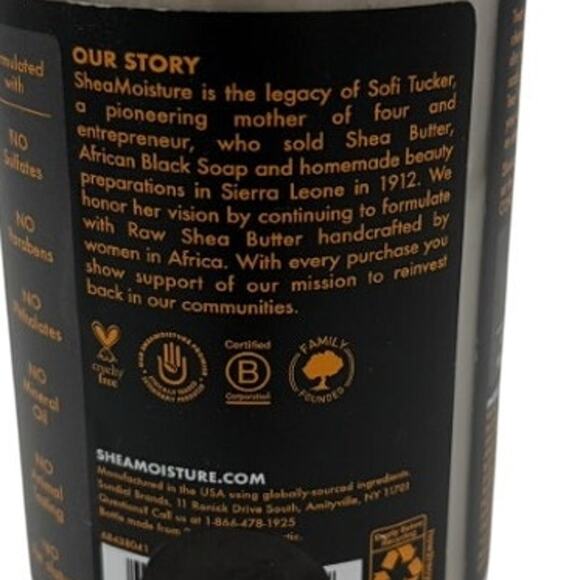 SheaMoisture African Black Soap Bamboo Charcoal Deep Cleansing Shampoo 13 oz NEW - Picture 3 of 4